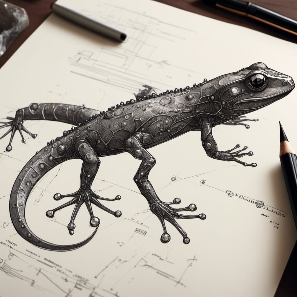 Fantasy salamander sketch
