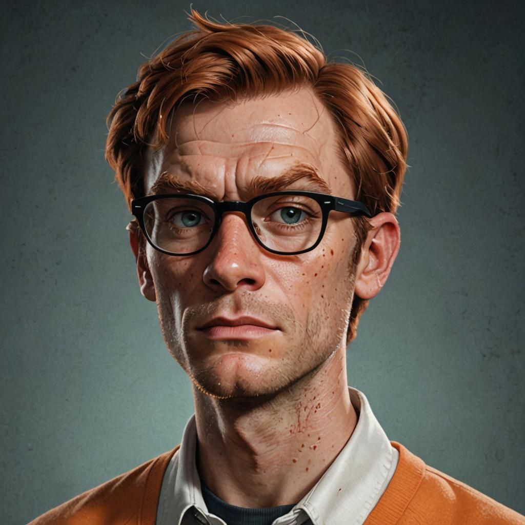 Hyperrealistic Portrait of Dexter from Dexter's Laboratory