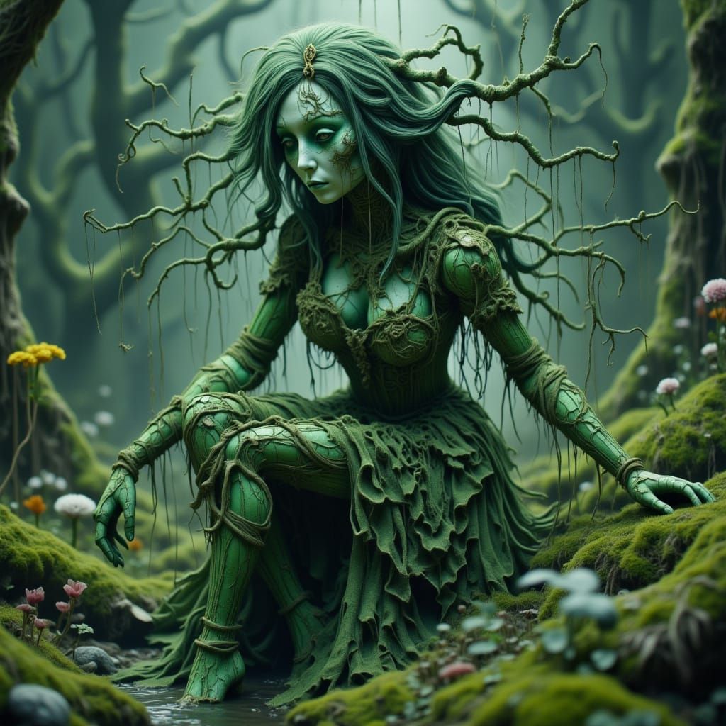 Swamp Witch Queen in Detailed Matte Painting