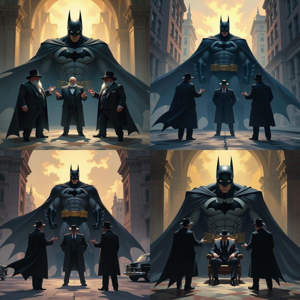 Batman's Shadow: Mob Bosses in Dark Fantasy Art
