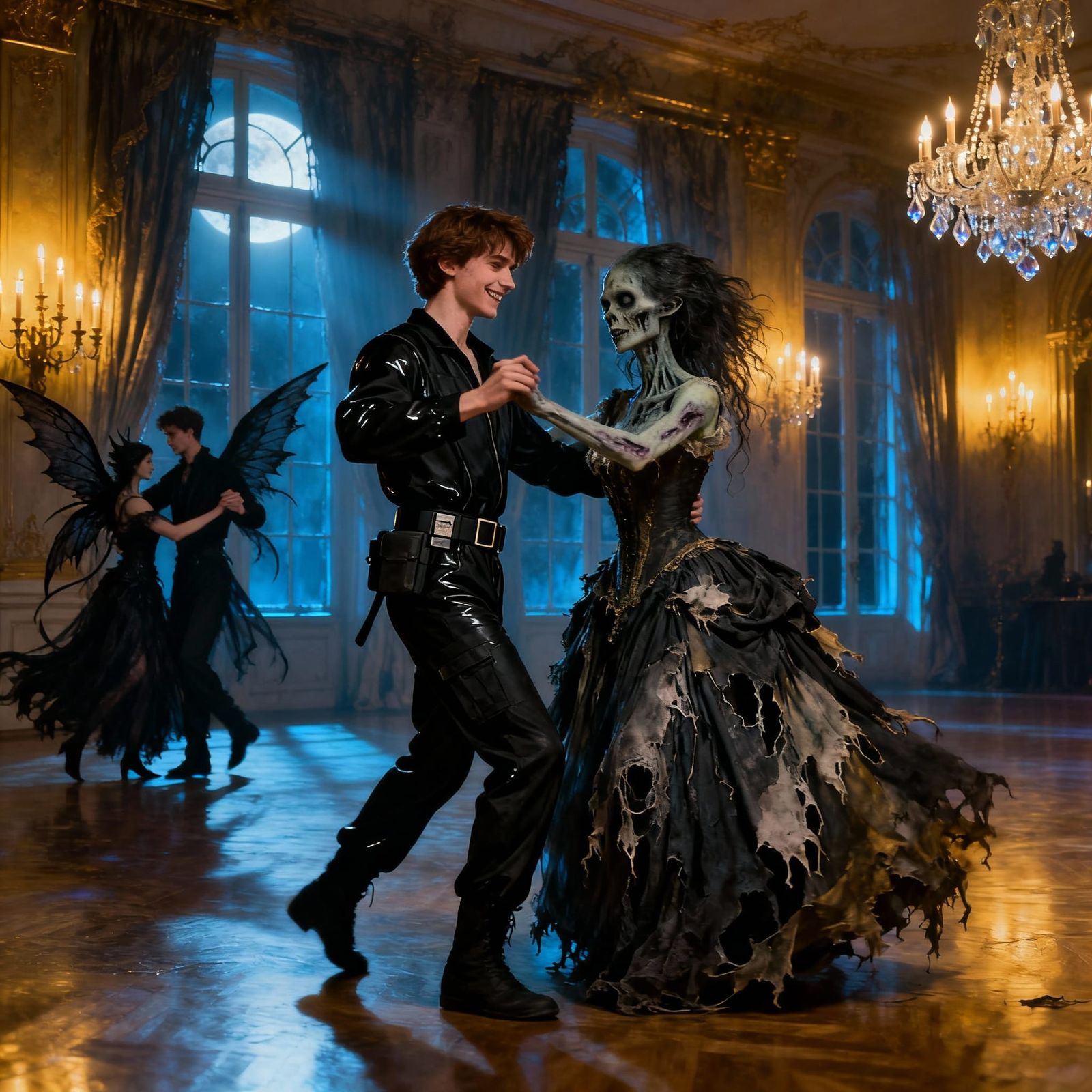 Gothic Mansion Ball: Human Dances with Zombie