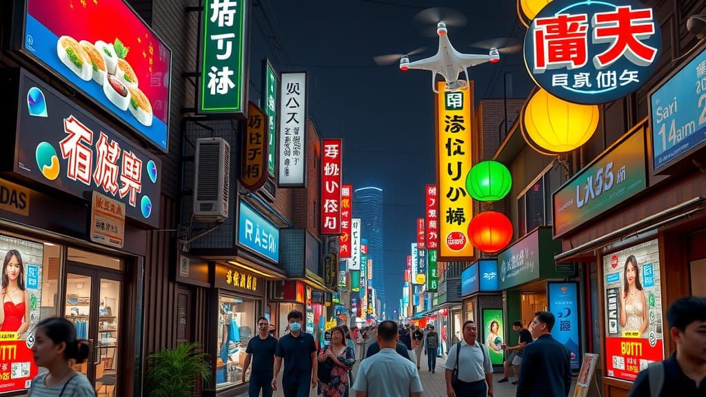 Neon Futurism Comes Alive in Vibrant, High-Tech Neighborhood