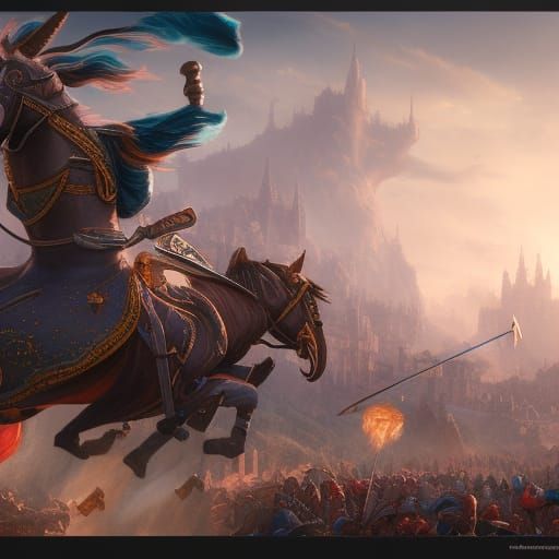 Jousting Tournament in Detailed Matte Painting Style