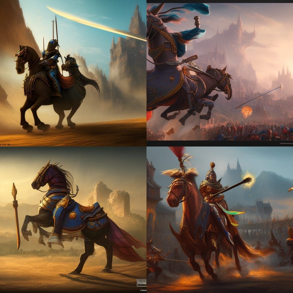 Fantastical Jousting Scene in Detailed Matte Painting