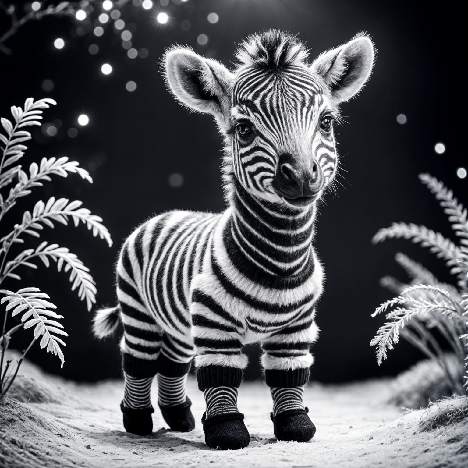 Adorable Baby Zebra in Winter Wear