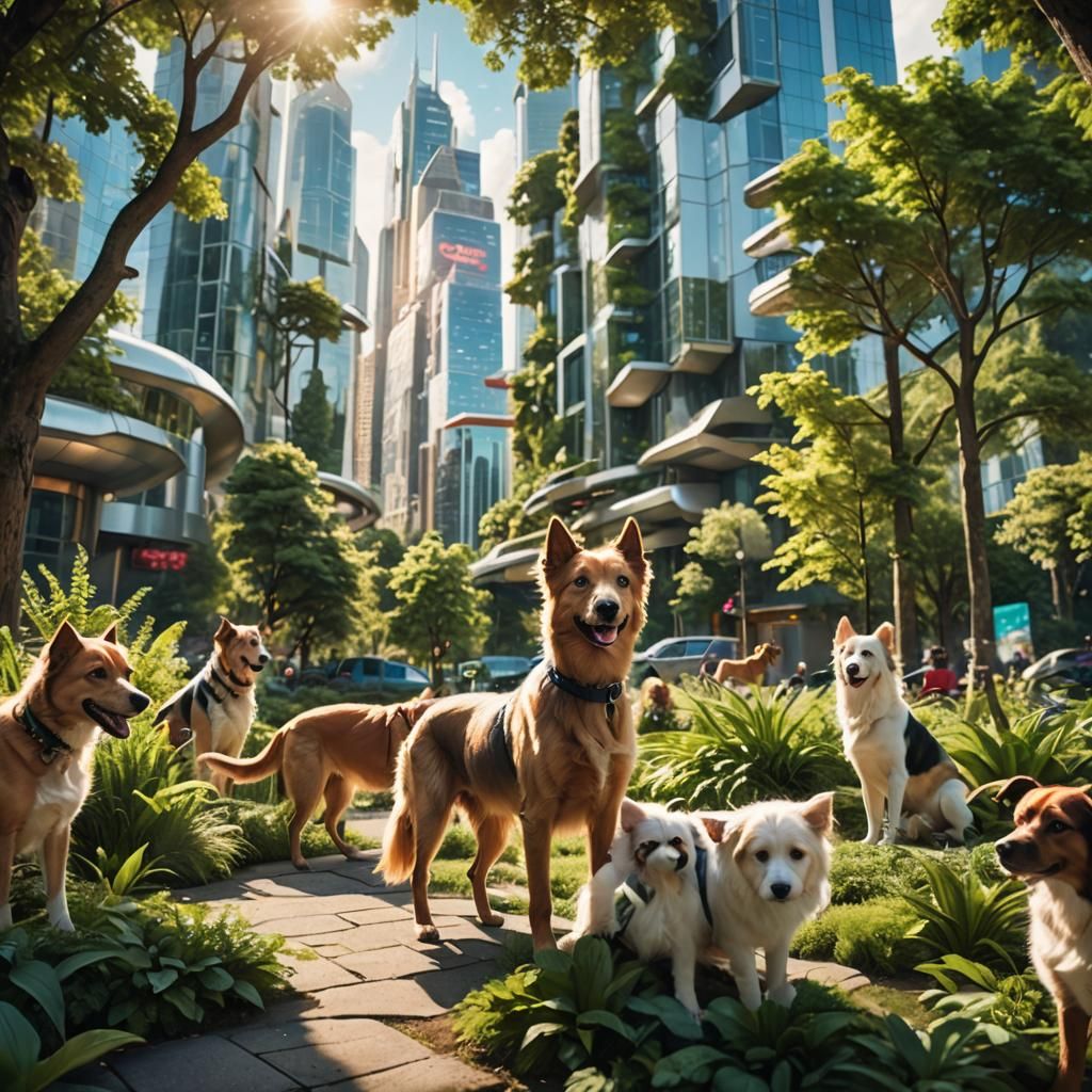 Dog Utopia: Dogs Govern a Futuristic City