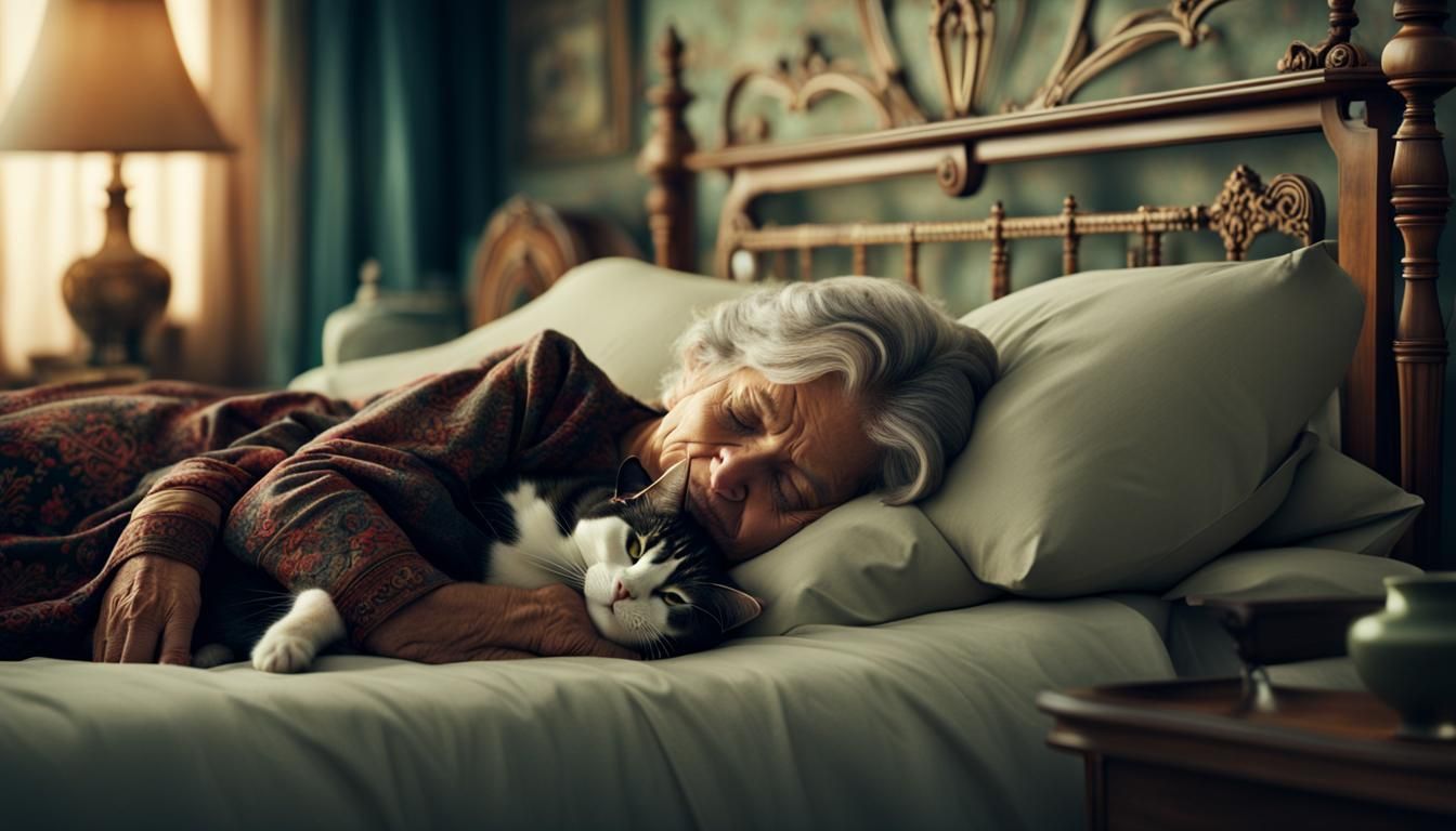 Resting with my beloved cat