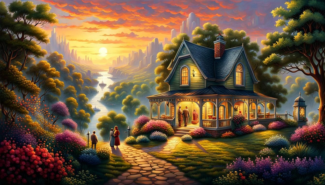 Compassionate Stranger Offers Guidance: Ethereal Digital Pai...