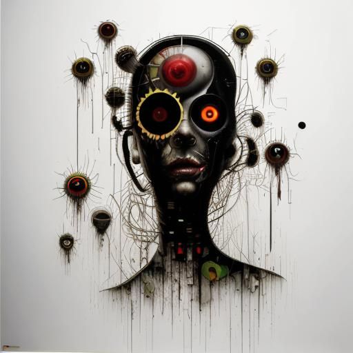 Demonic Close-Up in Analog Horror VHS Glitch