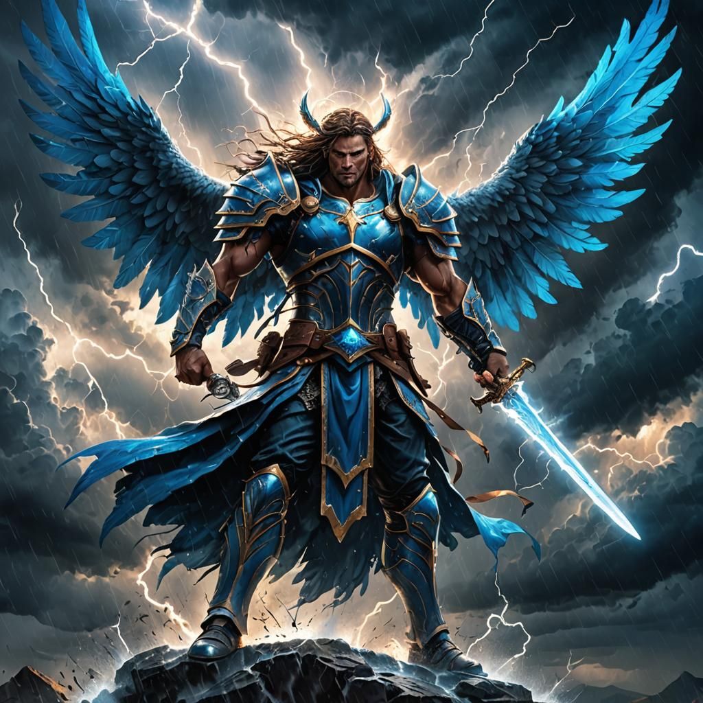 Stormbringer: Warrior Angel in Epic Fantasy Illustration