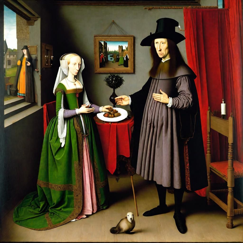 Busybody neighbor at The Arnolfini Marriage