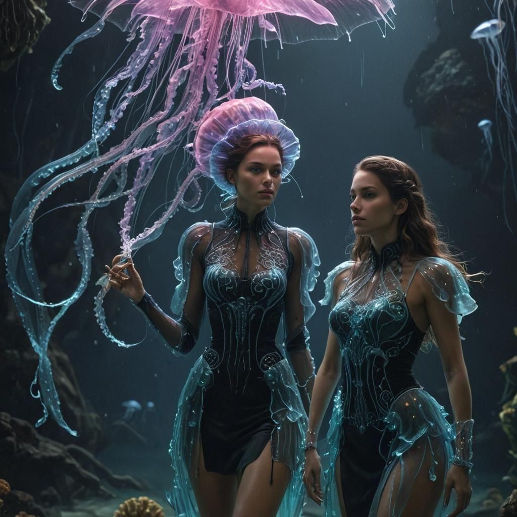 Bioluminescent Fashion Portrait Inspired by Haeckel