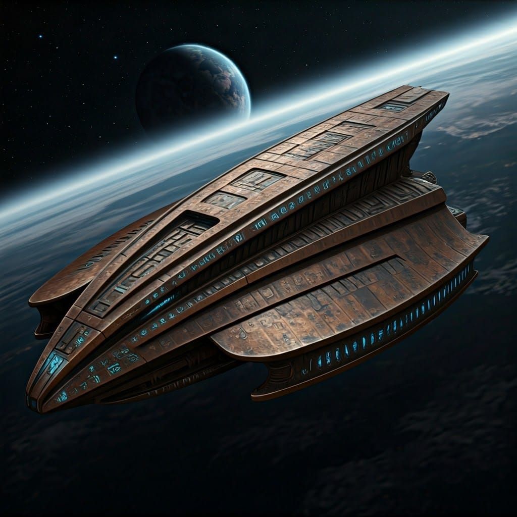 Ancient Sleek Interstellar Shuttle Concept Art