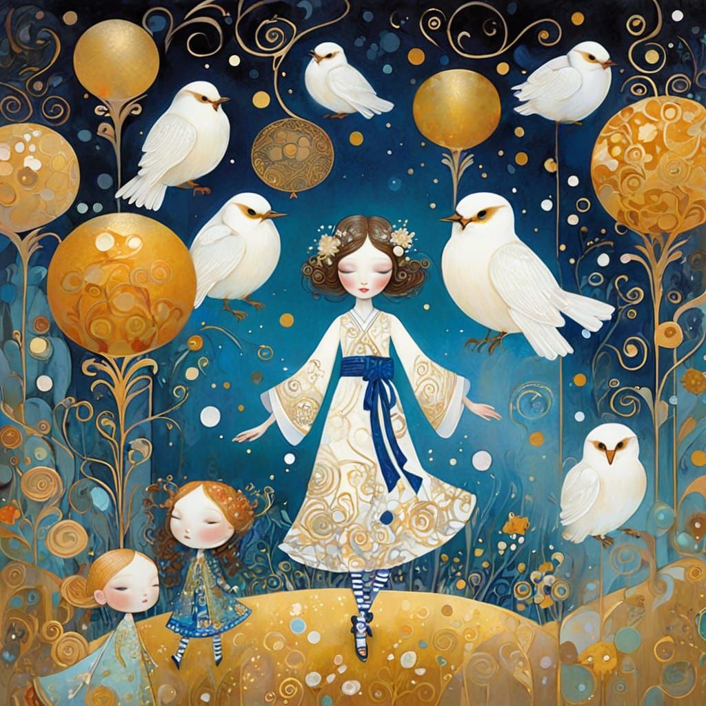 Abstract Portrait in Klimt and Grossmith Style