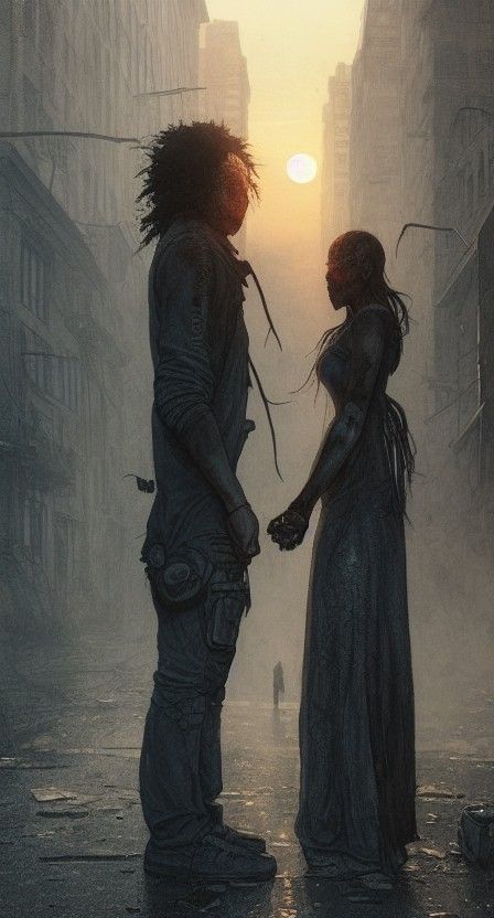 Post-Apocalyptic Embrace: Sinister Sunset in Ruins