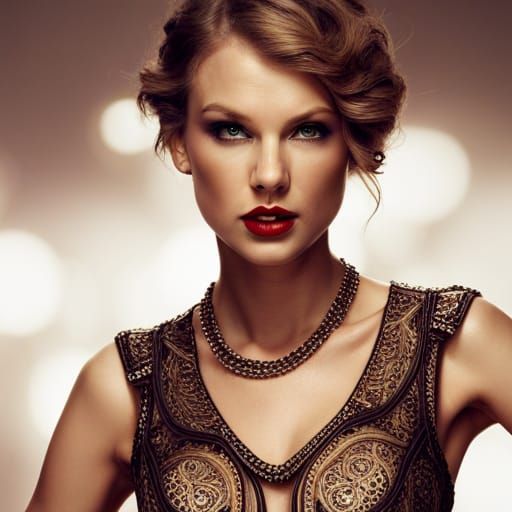 Hyperrealistic Image of Taylor Swift Tailoring Clothes
