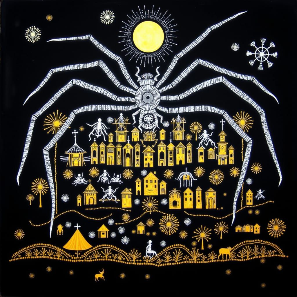 Las Vegas Cityscape with Spider Town Aesthetic