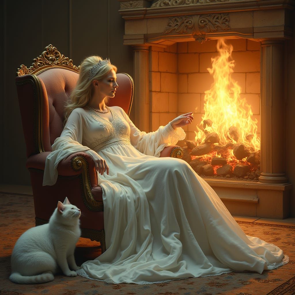 Goddess of Ice and Fire Reigns in Golden Light