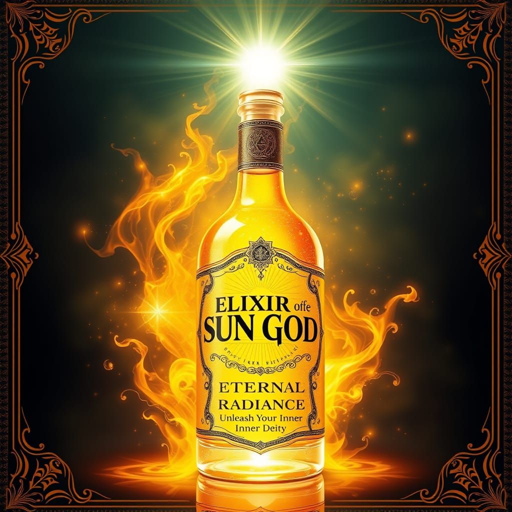 Elixir of the Sun God: A Bottle of Golden Radiance