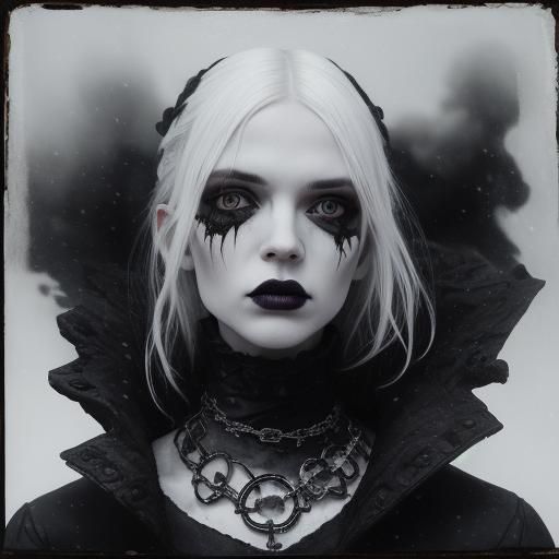 Icy Goth Fashion Model in Bradford-esque Photo