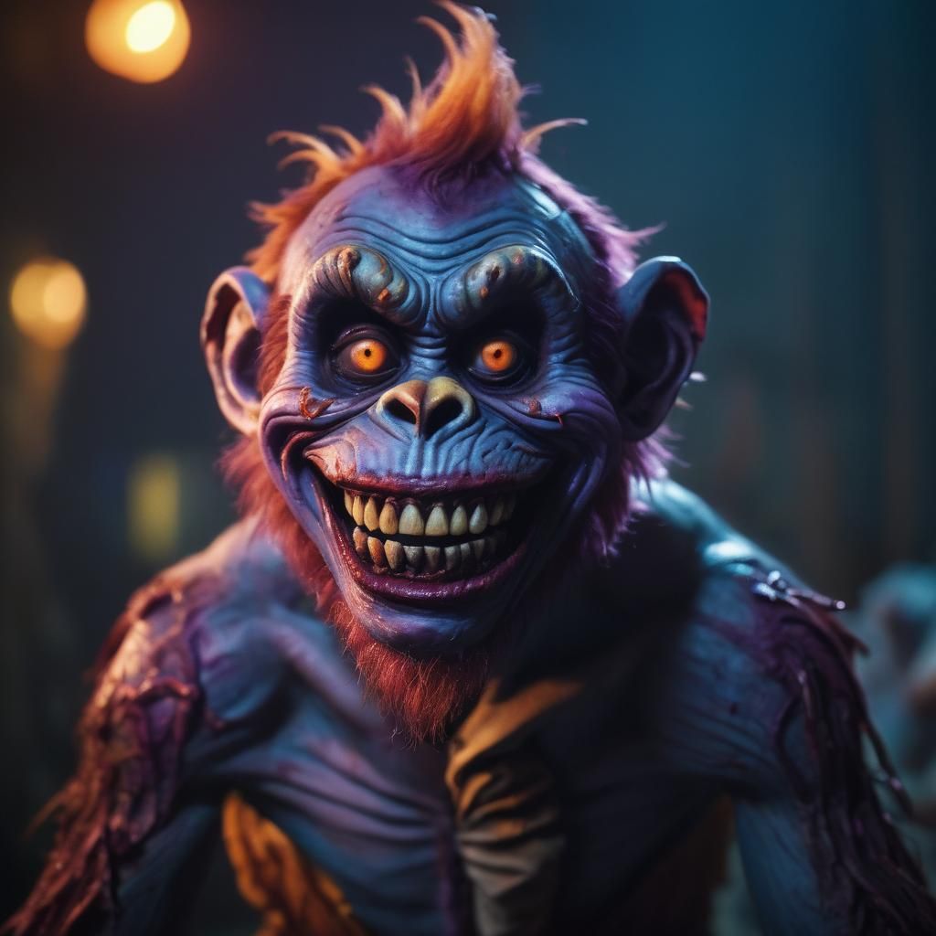 Zombie Monkey Monster Clown Centaur in Cinematic Style
