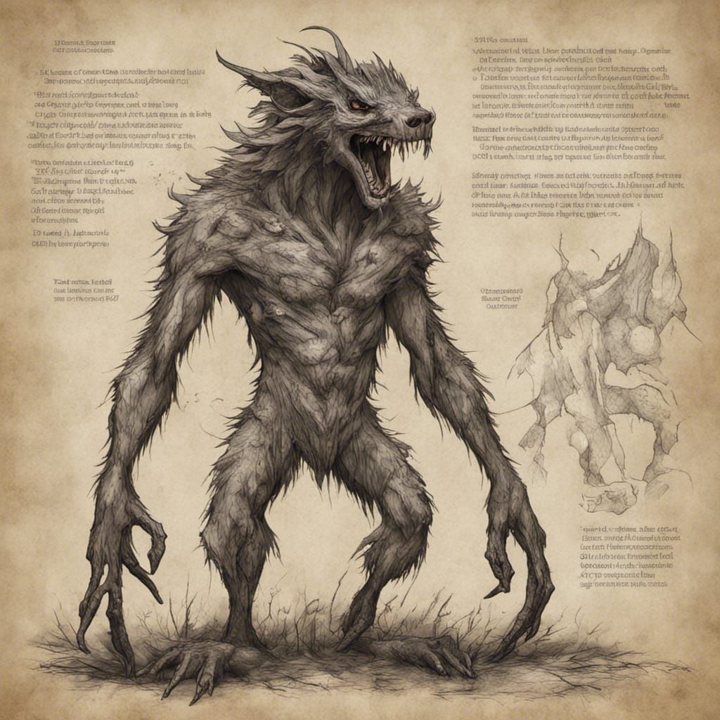 Menacing Woodland Creature Illustration in D&D Style
