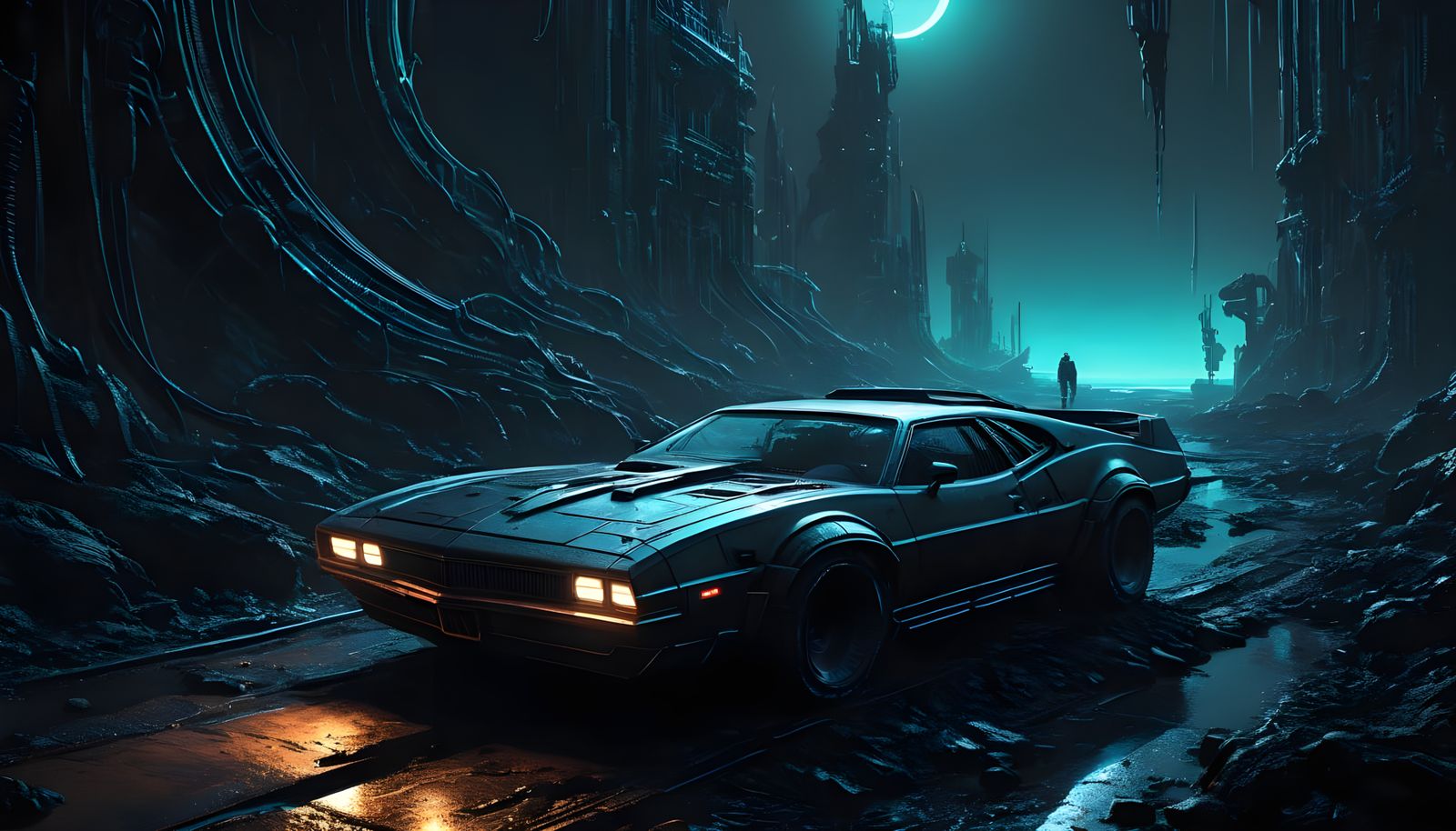 Cyberpunk Chrome Abomination Unleashed on a Haunting Alien W...