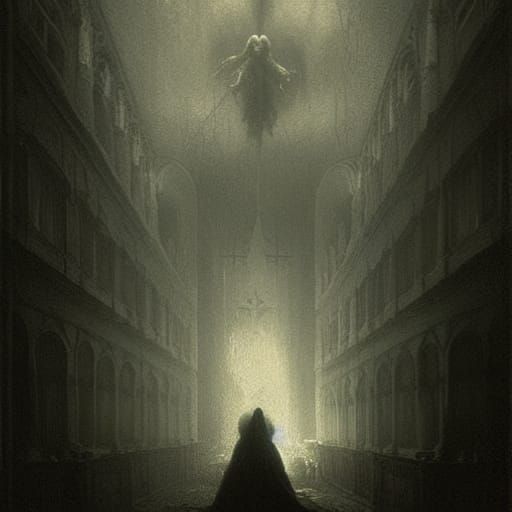 Terrifying Victorian Paranormal Scene in Gothic Horror Style