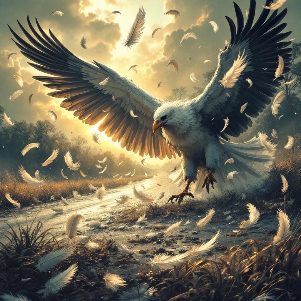 Feather Overlay in Romantic Illustration Style