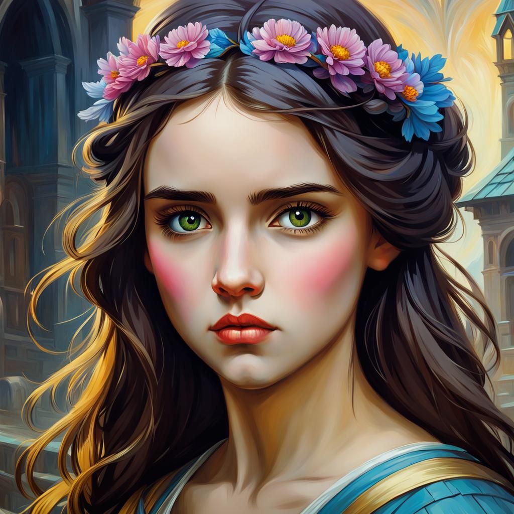 Medieval Princess Portrait in Anime Style