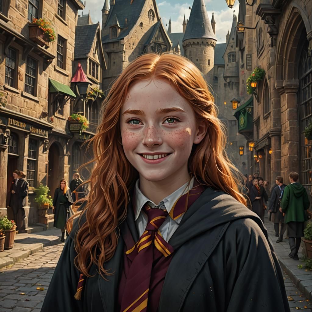 Gryffindor Student with Ginger Hair as Fantasy Art