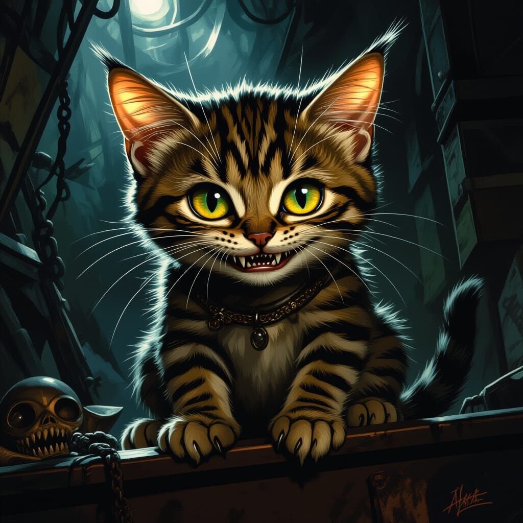 Tabby Cat Transforms Into Mischievous Gremlin