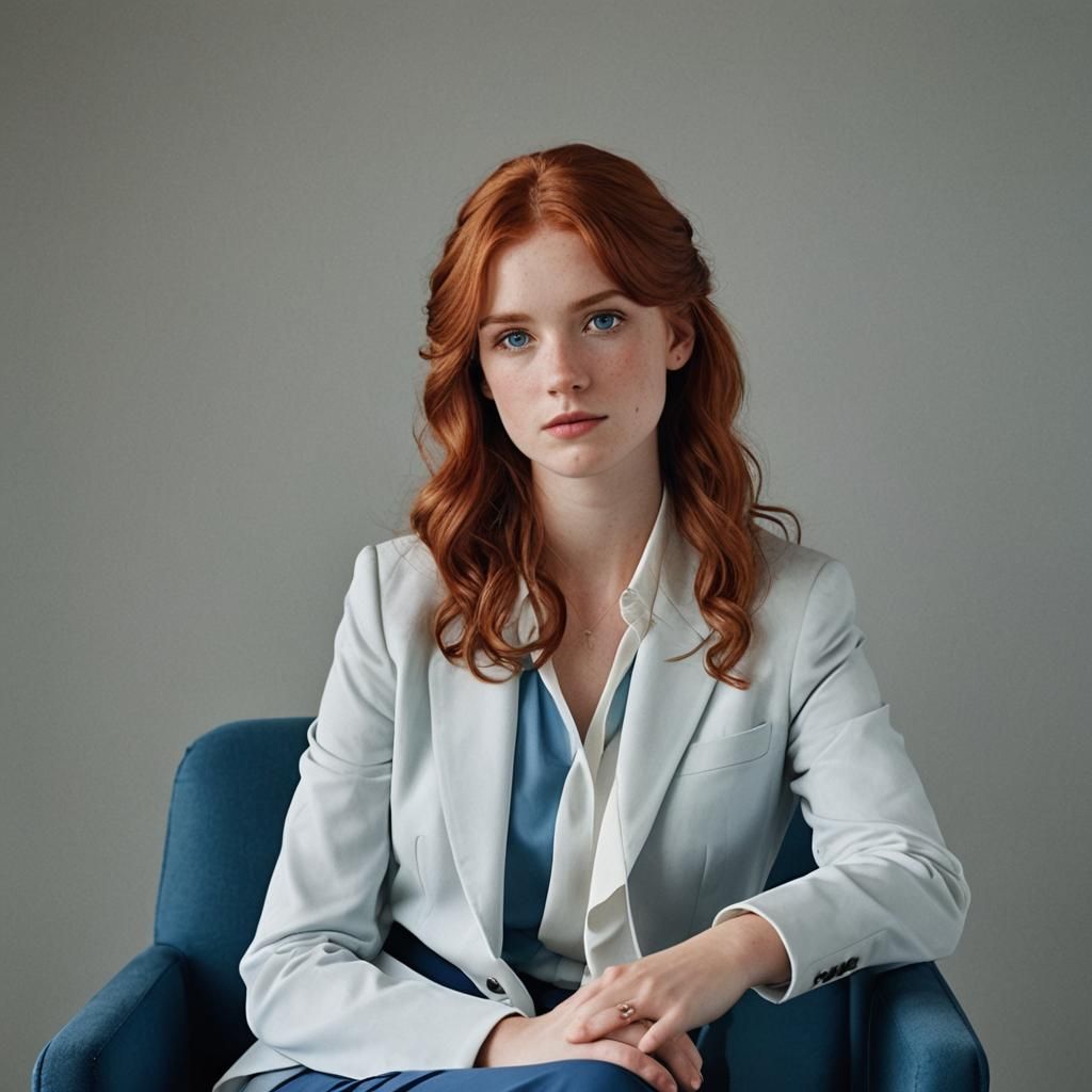 Professional Portrait of a Red-Haired Woman