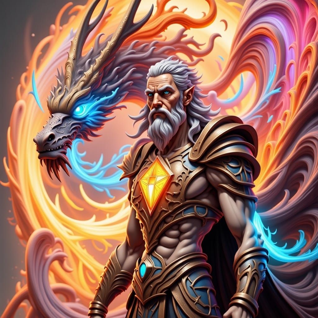 Battle Elven Prince in Vibrant, Surreal Presence