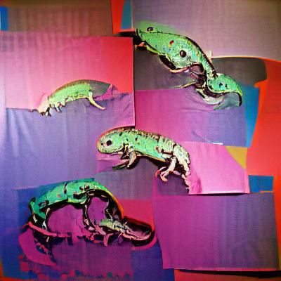 Chameleon in Warhol-Inspired Pop Art