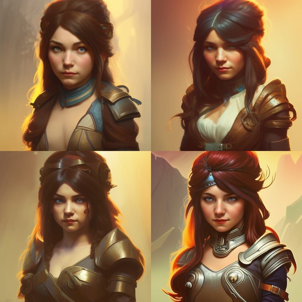 Halfling Rogue Woman Portrait in Hyperdetailed Style