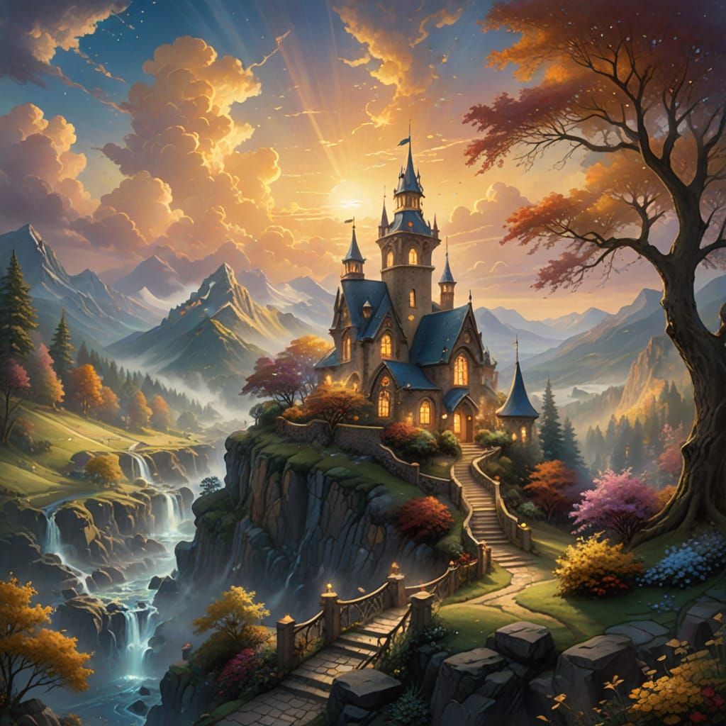 Night and Day Collision in Ethereal Fantasy Art