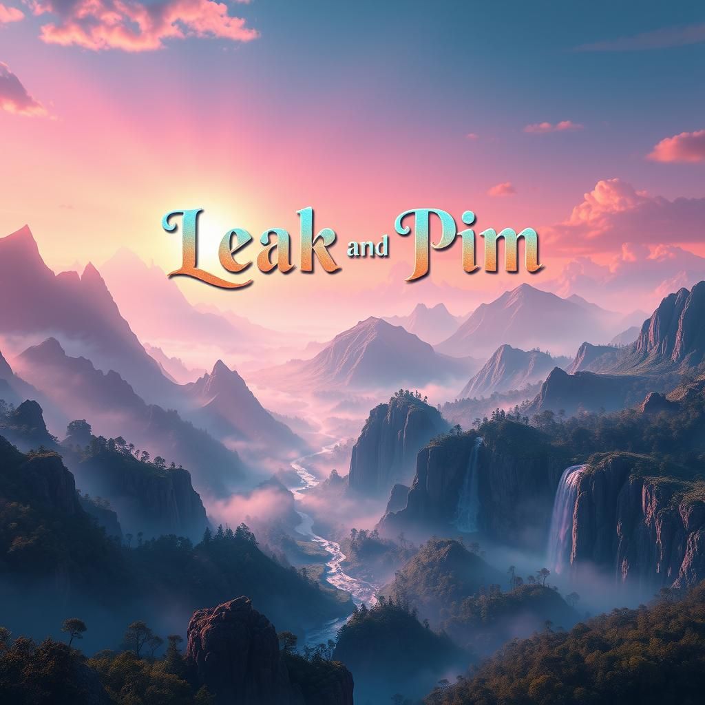 Ethereal Landscape with Fantasy Text, Hyper-Realistic Render