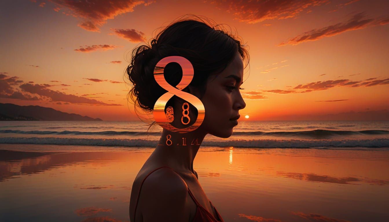double exposure silhouette of 8