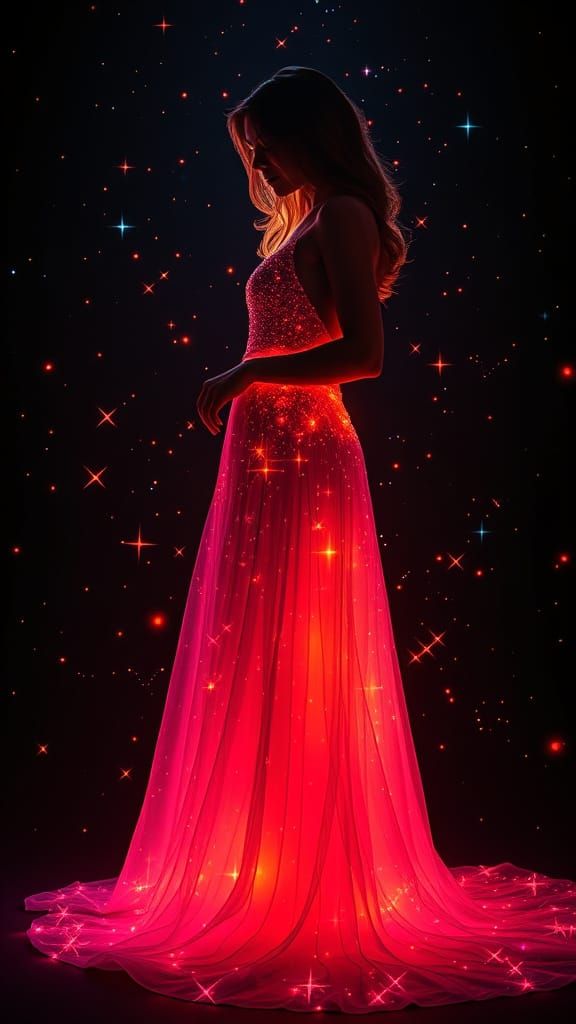 Elegant Woman in Dark Fantasy Scene