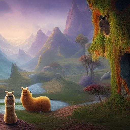 Hangover Alpaca: Detailed Matte Painting