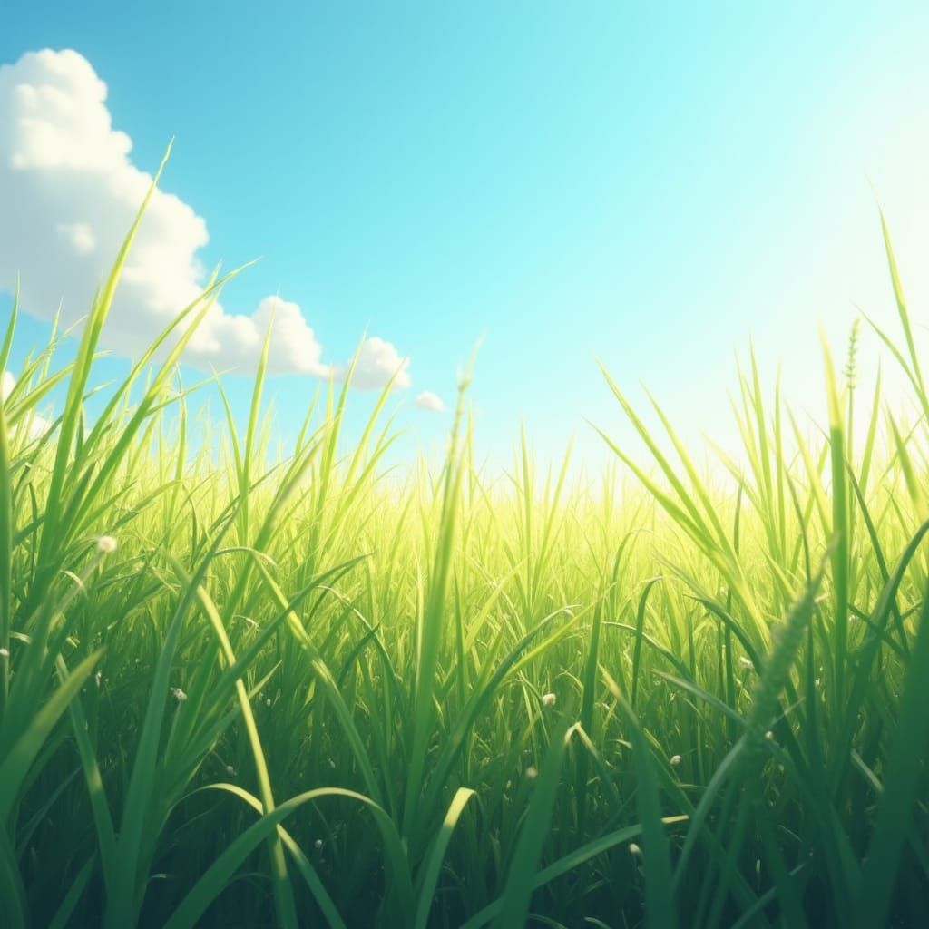 Lush Lemongrass Field in Fantasy Concept Art Style