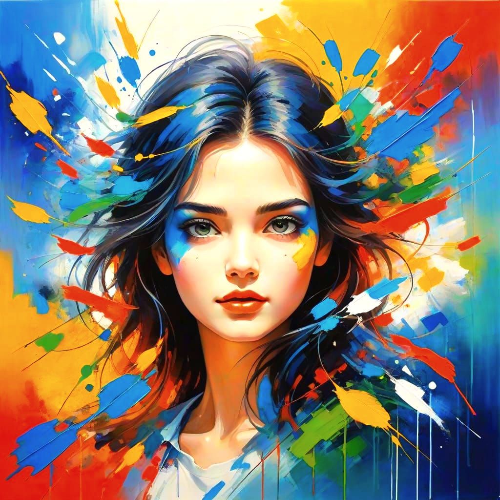 AI Generated Painting with Bright Colors