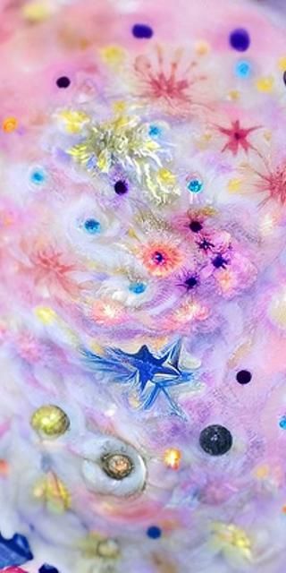 Spectacular Cosmic Nebula with Star Clusters