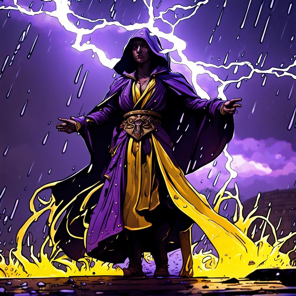 Dark Fantasy Rain Scene with Dynamic Lighting