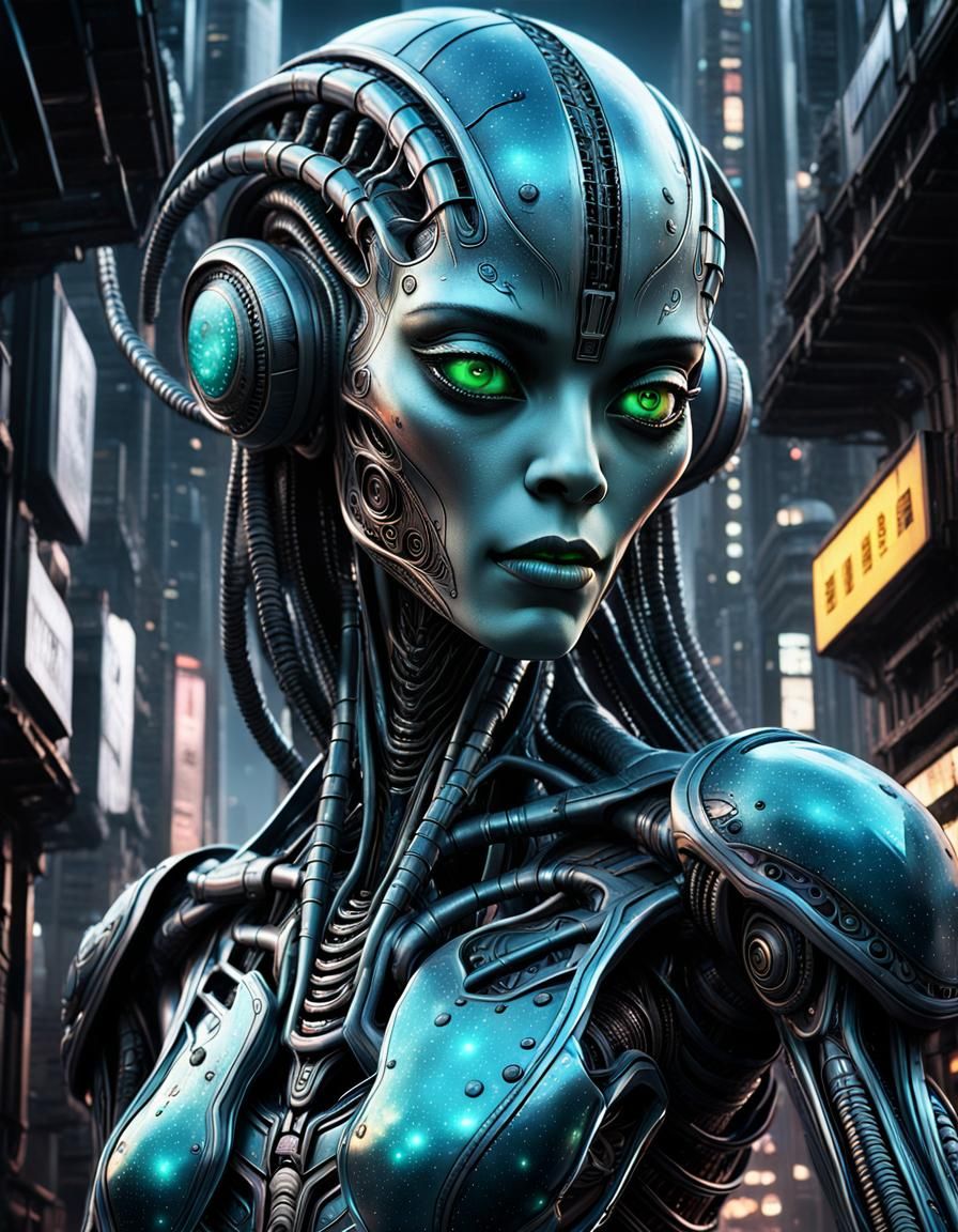 Giger-Inspired Biomechanical Metropolis with Android