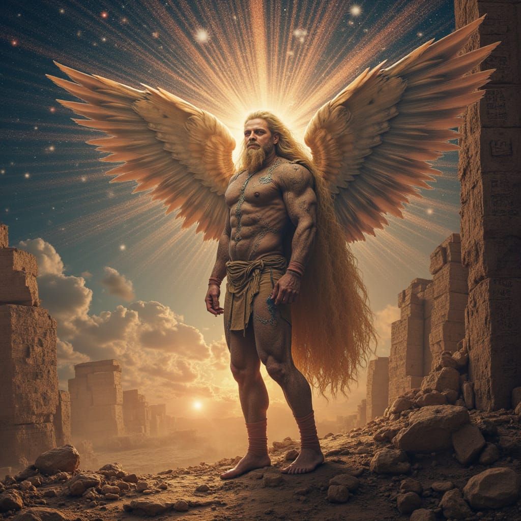 Anunnaki God in Atlantis: A Hyperrealistic Portrait