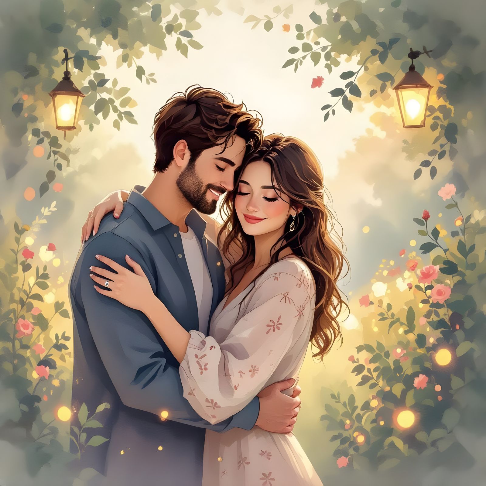 Romantic Scene Depicting Simple Love