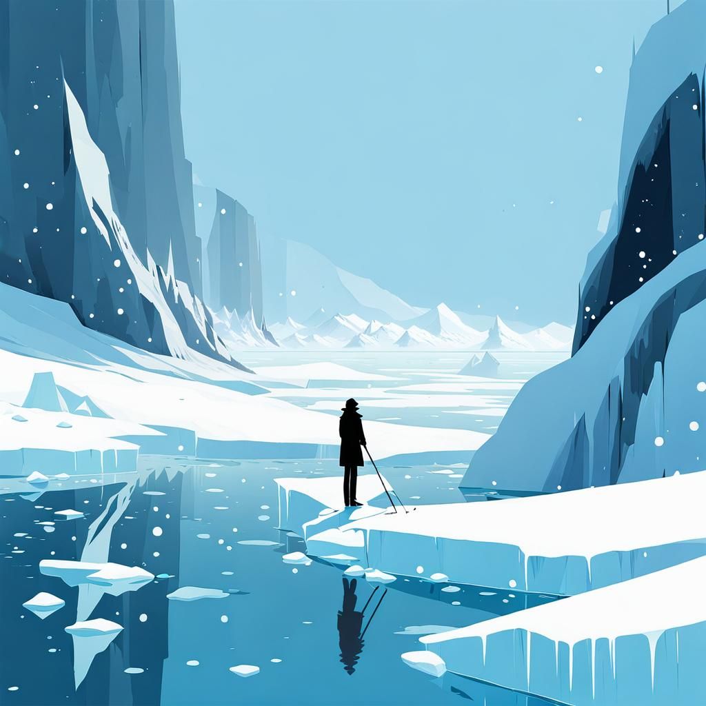 Icy Sea Landscape in Pascal Campion Style