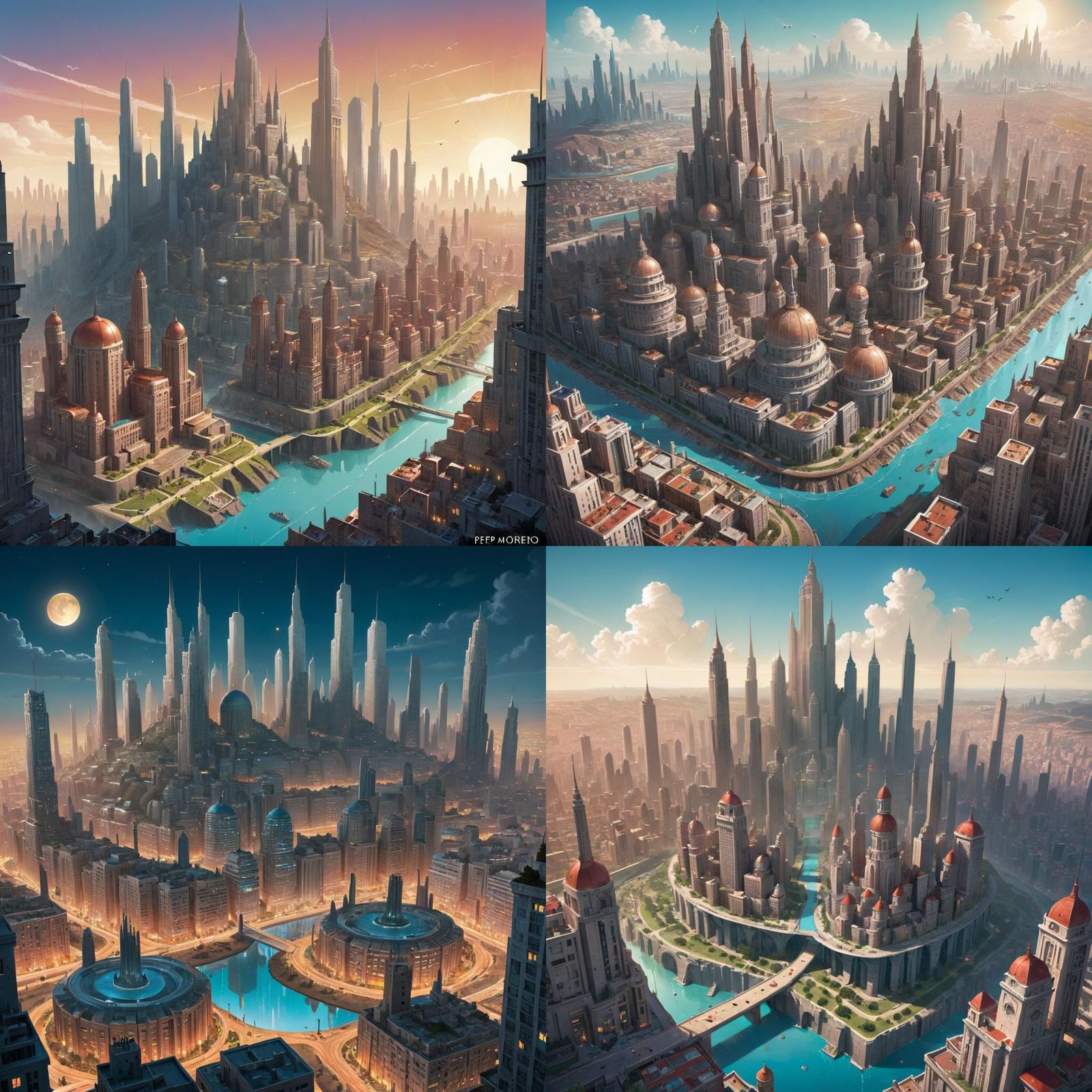 Retro Sci-Fi Wonder City Illustration